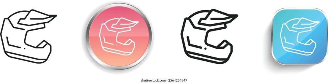 helmet icon. Thin Linear, Regular and Button Style Design Isolated On White Background