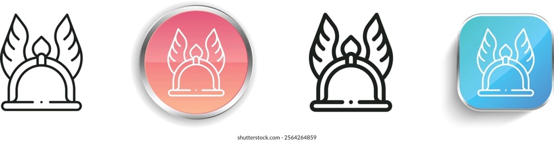 helmet icon. Thin Linear, Regular and Button Style Design Isolated On White Background