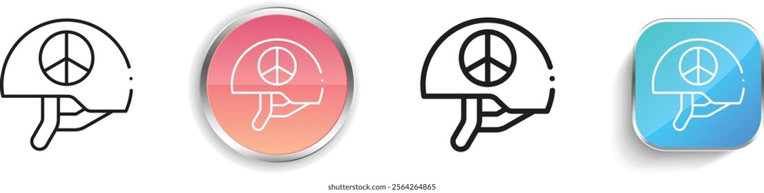 helmet icon. Thin Linear, Regular and Button Style Design Isolated On White Background