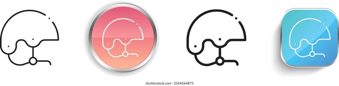 helmet icon. Thin Linear, Regular and Button Style Design Isolated On White Background