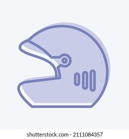 Helmet Icon in trendy two tone style isolated on soft blue background