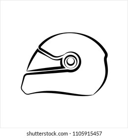 Helmet Icon, Helmet Vector Art Illustration