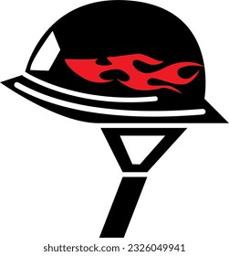 icono de casco en estilo de arte vectorial