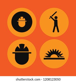 helmet icon. helmet vector icons set builder, baseball player and saw