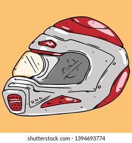 Helmet icon. Vector illustration of a helmet. Hand drawn helmet.