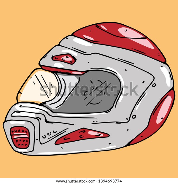 Helmet icon. Vector illustration of a helmet.
Hand drawn helmet.
