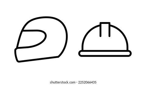 Helmet icon vector illustration. Motorcycle helmet sign and symbol. Construction helmet icon. Safety helmet