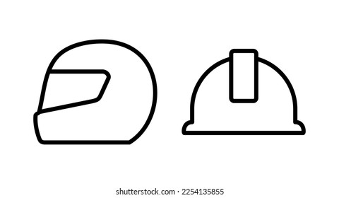 Helmet icon vector illustration. Motorcycle helmet sign and symbol. Construction helmet icon. Safety helmet