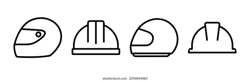 Helmet icon vector illustration. Motorcycle helmet sign and symbol. Construction helmet icon. Safety helmet