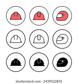 Helmet icon vector illustration. Motorcycle helmet sign and symbol. Construction helmet icon. Safety helmet