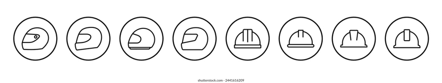 Helmet icon vector illustration. Motorcycle helmet sign and symbol. Construction helmet icon. Safety helmet