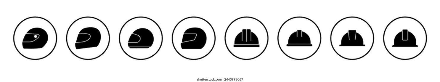 Helmet icon vector illustration. Motorcycle helmet sign and symbol. Construction helmet icon. Safety helmet
