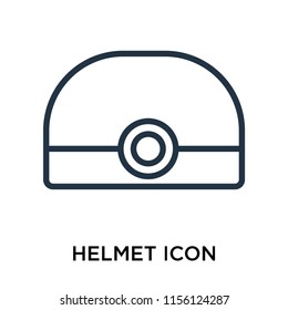 Helmet icon vector isolated on white background, Helmet transparent sign , line symbol or linear element design in outline style