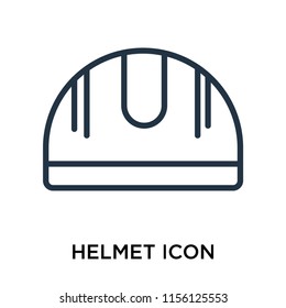 Helmet icon vector isolated on white background, Helmet transparent sign , line symbol or linear element design in outline style