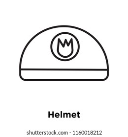 Helmet icon vector isolated on white background, Helmet transparent sign , sign and symbols in thin linear outline style