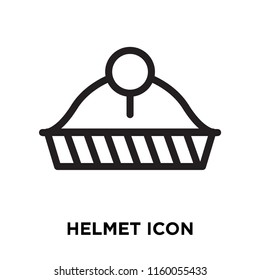 Helmet icon vector isolated on white background, Helmet transparent sign , line symbol or linear element design in outline style