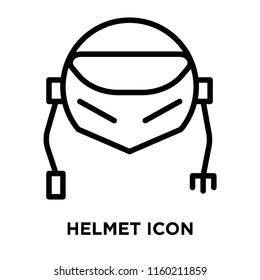 Helmet icon vector isolated on white background, Helmet transparent sign , linear symbol and stroke design elements in outline style
