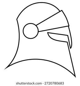 Helmet icon vector. Knight's helmet Illustration sign. Medieval helmet symbol. Armor logo.