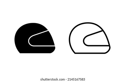 Vector de icono del casco. Signo y símbolo de casco de motocicleta. Icono del casco de construcción. Casco de seguridad