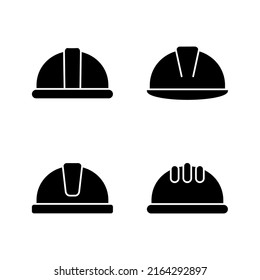 Vector de icono del casco. Signo y símbolo de casco de motocicleta. Icono del casco de construcción. Casco de seguridad