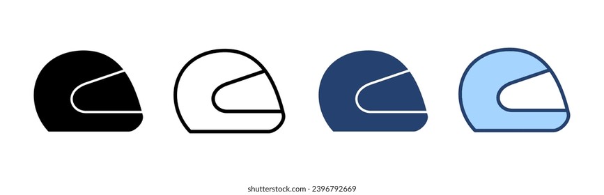 Vector de icono del casco. Signo y símbolo de casco de motocicleta. Icono del casco de construcción. Casco de seguridad