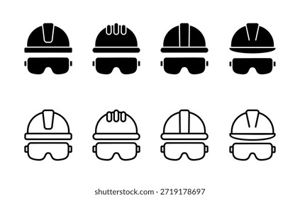 Icono de casco Vector. Signo y símbolo del casco de la motocicleta. Icono de casco de construcción. Casco de seguridad