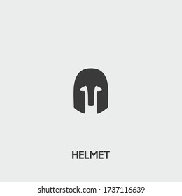 icono de casco. vector de casco en fondo gris