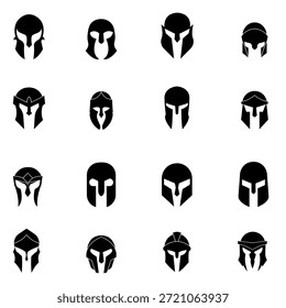Helmet icon vector set. Knight's helmet Illustration sign collection. Medieval helmet symbol. Armor logo.