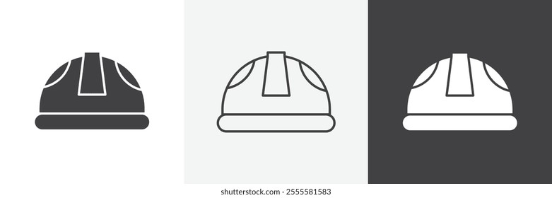 Helmet icon vector set for ui designs