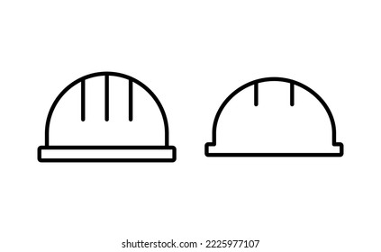 Icono de casco vectorial para aplicaciones web y móviles. Signo y símbolo de casco de motocicleta. Icono del casco de construcción. Casco de seguridad
