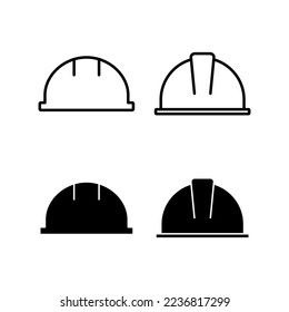 Icono de casco vectorial para aplicaciones web y móviles. Signo y símbolo de casco de motocicleta. Icono del casco de construcción. Casco de seguridad