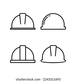 Icono de casco vectorial para aplicaciones web y móviles. Signo y símbolo de casco de motocicleta. Icono del casco de construcción. Casco de seguridad