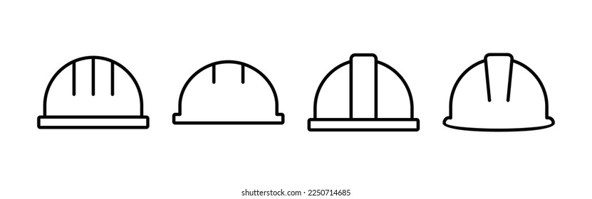 Icono de casco vectorial para aplicaciones web y móviles. Signo y símbolo de casco de motocicleta. Icono del casco de construcción. Casco de seguridad