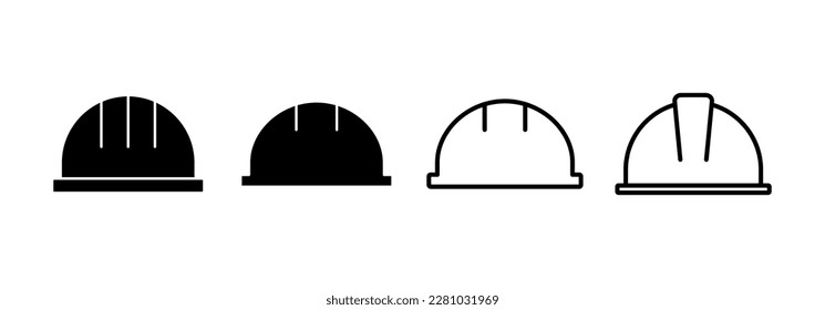 Icono de casco vectorial para aplicaciones web y móviles. Signo y símbolo de casco de motocicleta. Icono del casco de construcción. Casco de seguridad