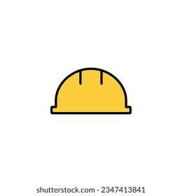 Icono de casco vectorial para aplicaciones web y móviles. Signo y símbolo de casco de motocicleta. Icono del casco de construcción. Casco de seguridad