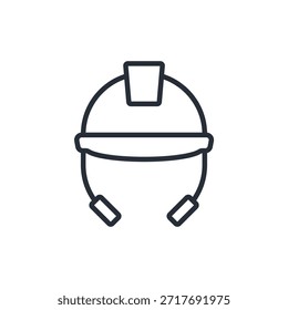 helmet icon. vector.Editable stroke.linear style sign for use web design,logo.Symbol illustration.