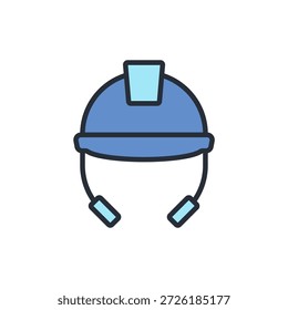 ícone de capacete. vetor.Editável símbolo de estilo traço.linear para usar web design,ilustração logo.Symbol.