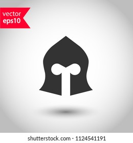 Helmet icon. Warrior helmet icon. Knight  helmet armour sign Studio background. EPS 10 vector sign.