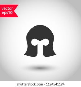Helmet icon. Warrior helmet icon. Knight  helmet armour sign Studio background. EPS 10 vector sign.