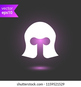 Helmet icon. Warrior helmet icon. Knight  helmet armour sign. EPS 10 flat symbol
