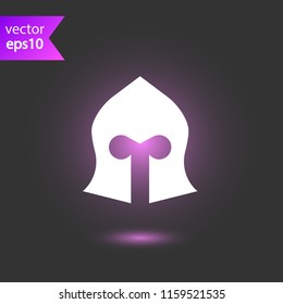 Helmet icon. Warrior helmet icon. Knight  helmet armour sign. EPS 10 flat symbol