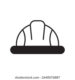 helmet icon with white background vector stock illustration