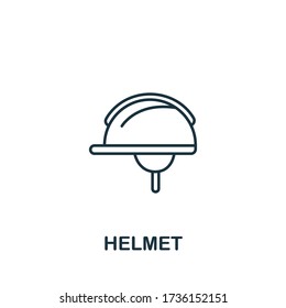 Helmet icon from work safety collection. Simple line element Helmet symbol for templates, web design and infographics