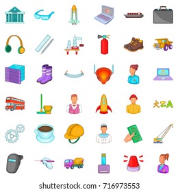 Helmet icons set. Cartoon style of 36 helmet vector icons for web isolated on white background