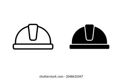 Helmet icons set. Motorcycle helmet sign and symbol. Construction helmet icon. Safety helmet