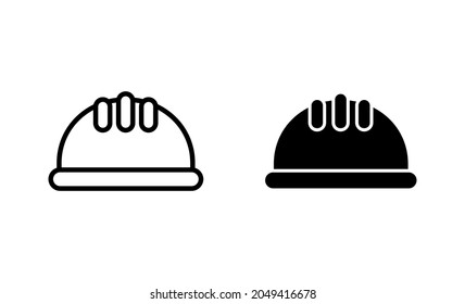Helmet icons set. Motorcycle helmet sign and symbol. Construction helmet icon. Safety helmet