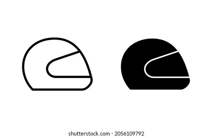 Helmet icons set. Motorcycle helmet sign and symbol. Construction helmet icon. Safety helmet