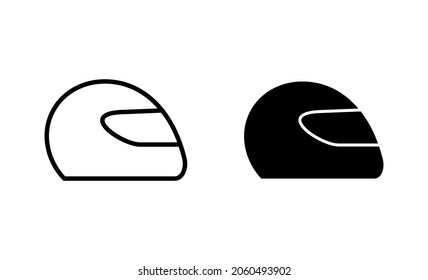 Helmet icons set. Motorcycle helmet sign and symbol. Construction helmet icon. Safety helmet
