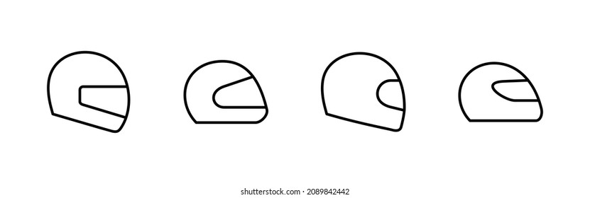 Helmet icons set. Motorcycle helmet sign and symbol. Construction helmet icon. Safety helmet