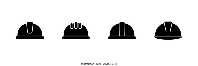 Helmet icons set. Motorcycle helmet sign and symbol. Construction helmet icon. Safety helmet